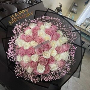 RAMO DE 100 ROSAS HAPPY BIRTHDAY