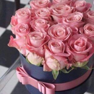 CAJA CIRCULAR CON ROSAS