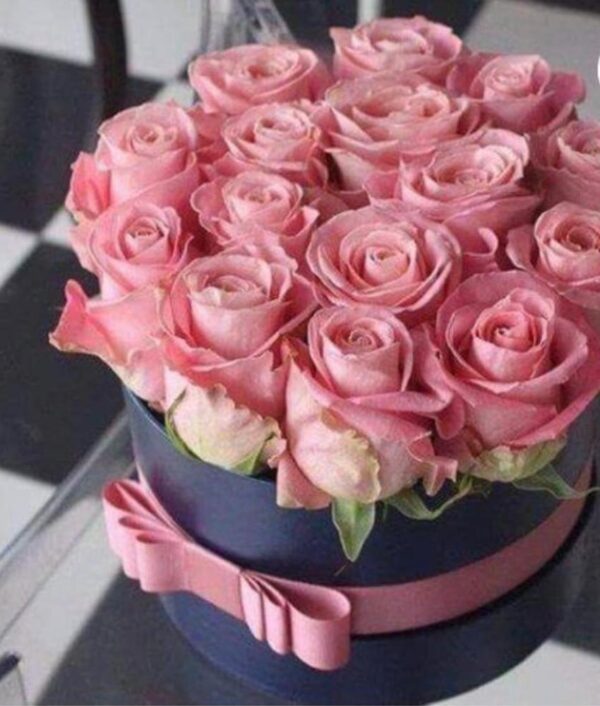 CAJA CIRCULAR CON ROSAS